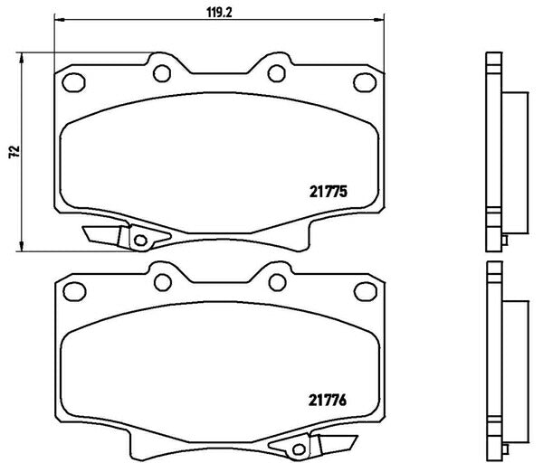 brembo BLACK PAD トヨタ ランドクルーザー/ランドクルーザーシグナス FJ80G/HDJ81V 1990/01〜1998/01 フロント左右セット P83 025