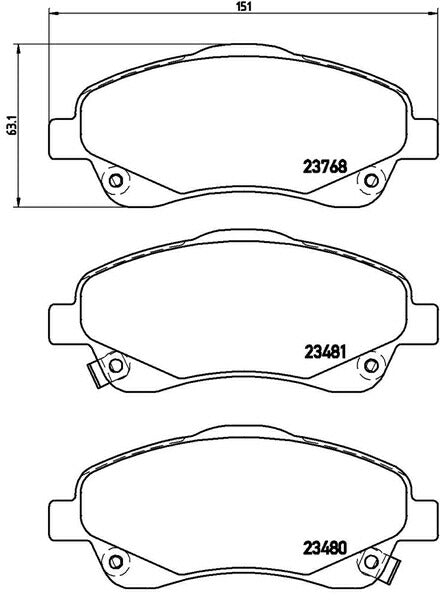 brembo BLACK PAD トヨタ アベンシスワゴン AZT250W/AZT251W/AZT255W 2003/07〜2011/09 フロント左右セット P83 046