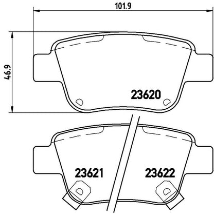 brembo BLACK PAD トヨタ アルファード/ヴェルファイア ANH25W/GGH25W 2008/04〜2015/01 リア左右セット P83 047