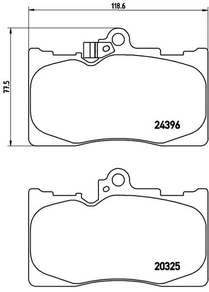 brembo BLACK PAD トヨタ クラウンアスリート GRS184 2003/12〜2008/02 フロント左右セット P83 072