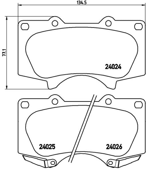 brembo BLACK PAD トヨタ ランドクルーザープラド VZJ120W/VZJ121W/VZJ125W/KDJ120W/KDJ121W/KDJ125W 2002/09〜2009/09 フロント左右セット P83 102