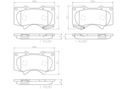 brembo CERAMIC PAD トヨタ タンドラ 2003〜2006 フロント左右セット P83 102N