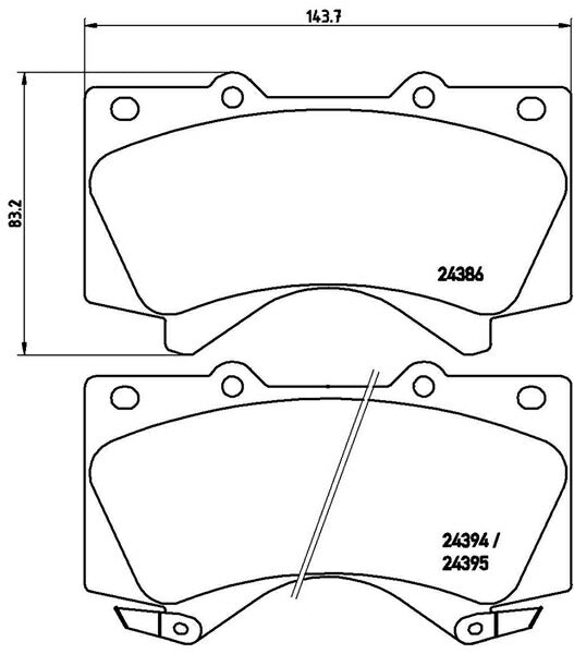 brembo BLACK PAD トヨタ タンドラ 2007〜 フロント左右セット P83 107