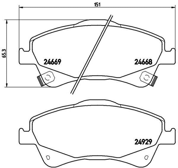 brembo BLACK PAD トヨタ アベンシスワゴン ZRT272W 2011/09〜 フロント左右セット P83 109