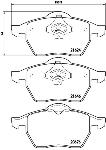 brembo BLACK PAD VOLKSWAGEN パサート(B5) 3BAEB/3BAPU 1997/08〜2001/09 フロント左右セット P85 036