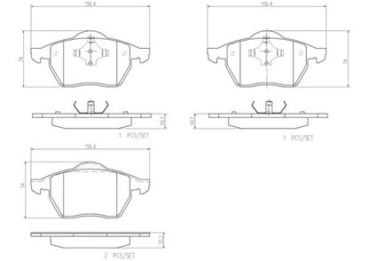 brembo CERAMIC PAD VOLKSWAGEN パサート(B5) 3BAEB/3BAPU 1997/08〜2001/09 フロント左右セット P85 036N
