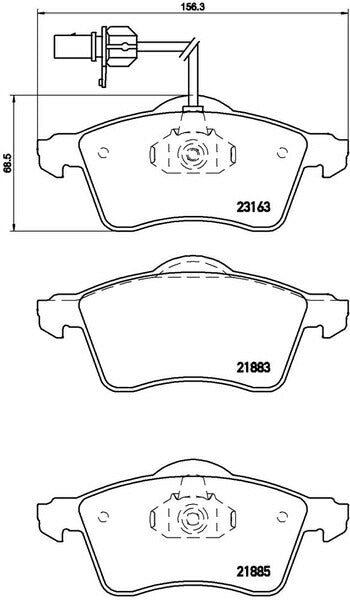 brembo BLACK PAD VOLKSWAGEN ヴァナゴン/トランスポーター 70AAF/70ACU 1999〜2002 フロント左右セット P85 049