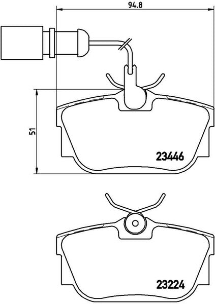 brembo BLACK PAD VOLKSWAGEN ヴァナゴン/トランスポーター 70AAF/70ACU 1998 リア左右セット P85 059