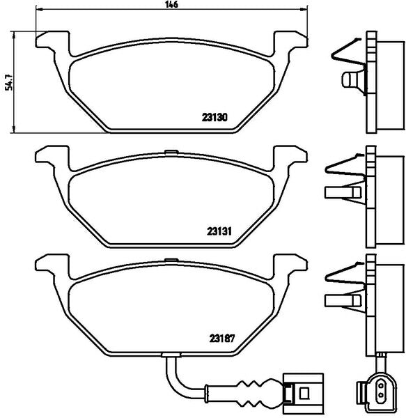 brembo BLACK PAD VOLKSWAGEN ゴルフIV 1JAGH/1JAVU/1JBFQ 2000〜2006 フロント左右セット P85 072