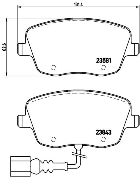 brembo BLACK PAD VOLKSWAGEN ポロ 9NBJX 2005/12〜2009/09 フロント左右セット P85 077