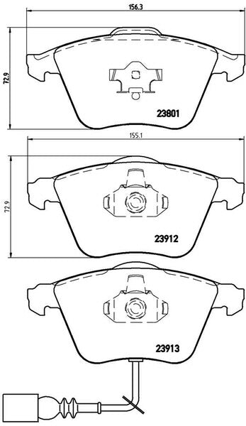 brembo BLACK PAD VOLKSWAGEN パサート(B6) 3CAXZF 2006/04〜2010/03 フロント左右セット P85 079