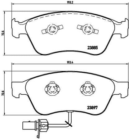 brembo BLACK PAD AUDI A8 4EBPKF 2005/06〜2010/12 フロント左右セット P85 087