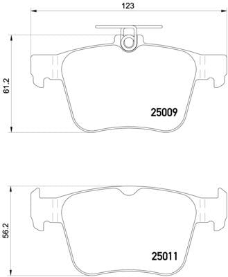 brembo XTRA PAD VOLKSWAGEN ゴルフヴァリアント AUCJXF 2015/05〜 リア左右セット P85 124X