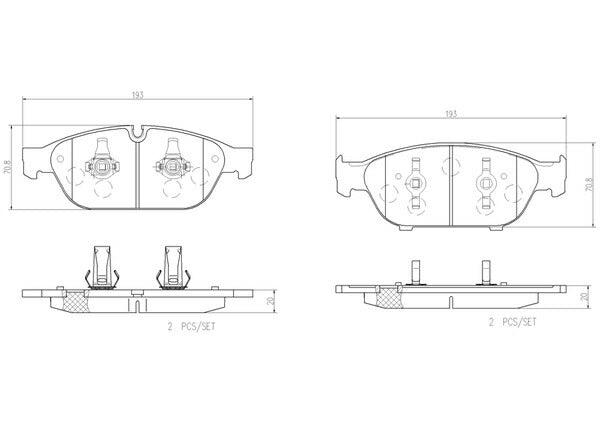 brembo CERAMIC PAD AUDI A6オールロードクワトロ 4GCGWB 2012/08〜 フロント左右セット P85 127N