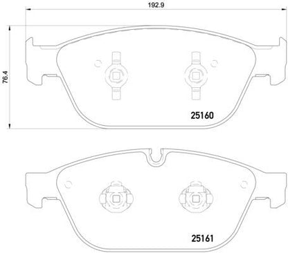 brembo BLACK PAD AUDI A8 4HCDRF/4HCDRL 2010/12〜2012/09 フロント左右セット P85 128