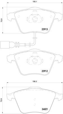 brembo BLACK PAD AUDI TT 8JBWA/8JCES 2006/10〜2015/08 フロント左右セット P85 129