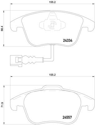brembo BLACK PAD VOLKSWAGEN ティグアン 5NDFGF 2018/08〜 フロント左右セット P85 130