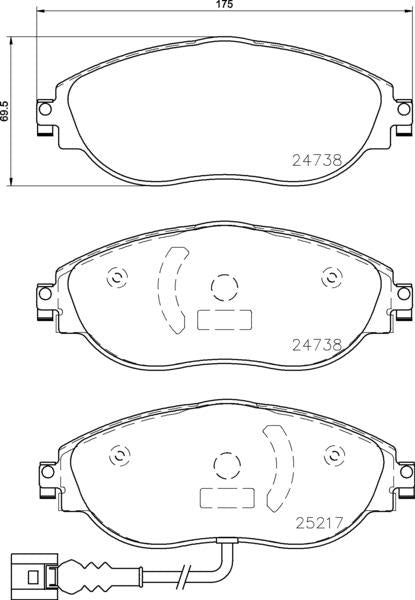 brembo BLACK PAD VOLKSWAGEN シャラン 7NCTH 2013/01〜 フロント左右セット P85 131