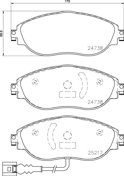 brembo BLACK PAD VOLKSWAGEN ゴルフVII AUCJXF/AUDJHF 2013/09〜 フロント左右セット P85 144