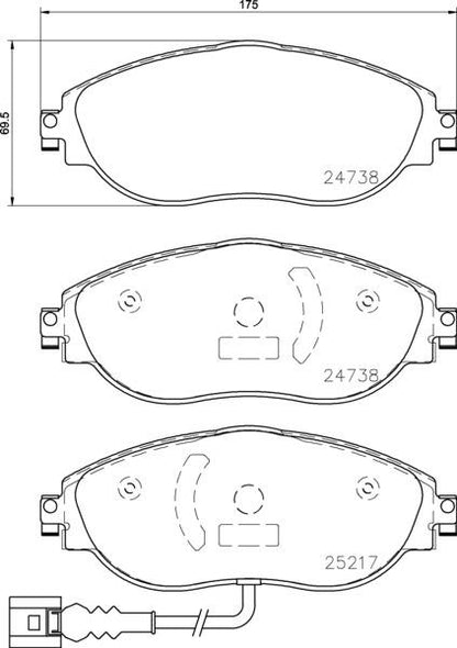 brembo BLACK PAD VOLKSWAGEN ゴルフVII AUCJXF/AUDJHF 2013/09〜 フロント左右セット P85 144