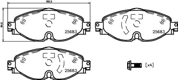 brembo BLACK PAD VOLKSWAGEN アップ！ AADKR 2018/06〜 フロント左右セット P85 147