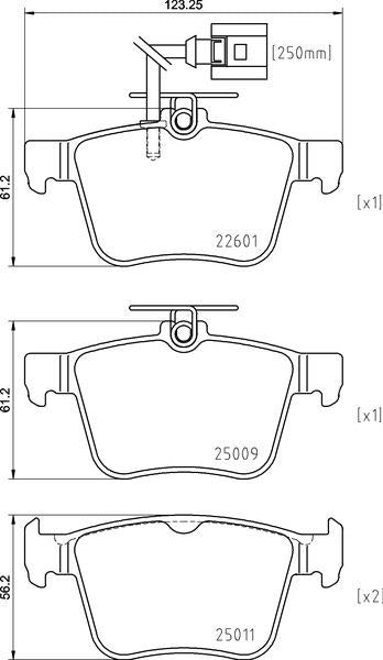 brembo BLACK PAD AUDI RS3スポーツバック 8VCZGF 2015/10〜 リア左右セット P85 162