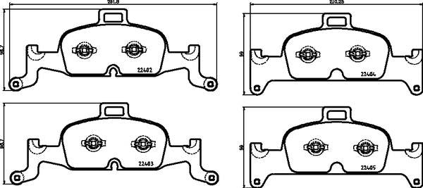 brembo BLACK PAD AUDI A5(B9) F5CYRC 2017/04〜 フロント左右セット P85 164