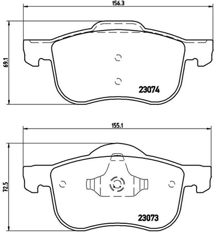 brembo BLACK PAD VOLVO V70(II) SB5244TW 2004/10〜2007/11 フロント左右セット P86 016