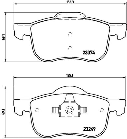 brembo BLACK PAD VOLVO S60 RB5244/RB5254 2001/01〜2011/03 フロント左右セット P86 020