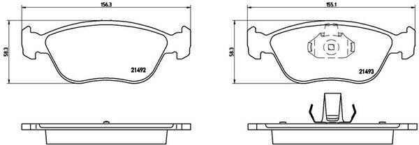 brembo BLACK PAD VOLVO V70(I) 8B5254W/8B5244W 1997/07〜2000/03 フロント左右セット P86 024