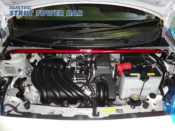 マーチ K13改 タワーバー フロント タナベ サステック ストラット