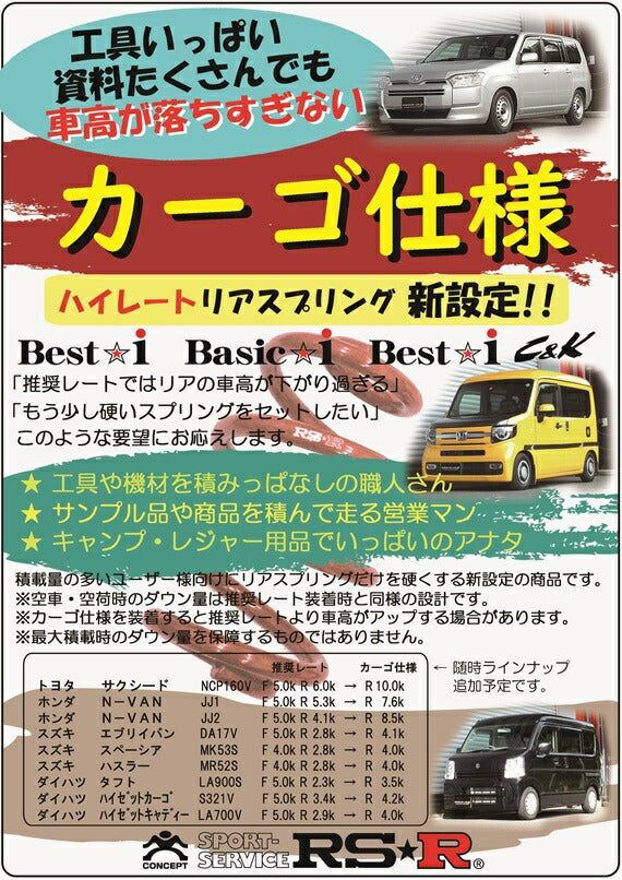 RS-R Best☆i C&K N-VAN e: JJ3 2024/10〜 【BICKH432H2】 車高調キット 1台分セット