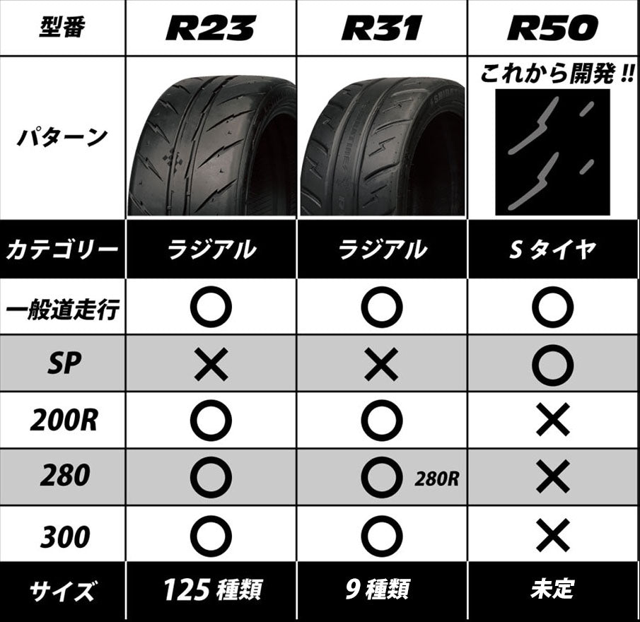 SHIBATIRE サマータイヤ R23 200R 【295/30R18】 R1432