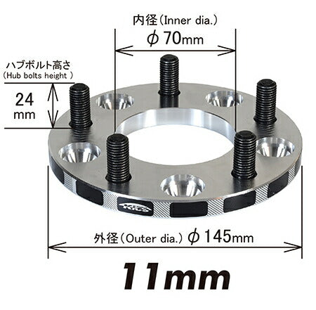 KYO-EI WIDE TREAD SPACER 汎用品 【ネジサイズ:M12×P1.5 4穴 PCD:100 厚み:11mm 外径:145mm】 4011W1